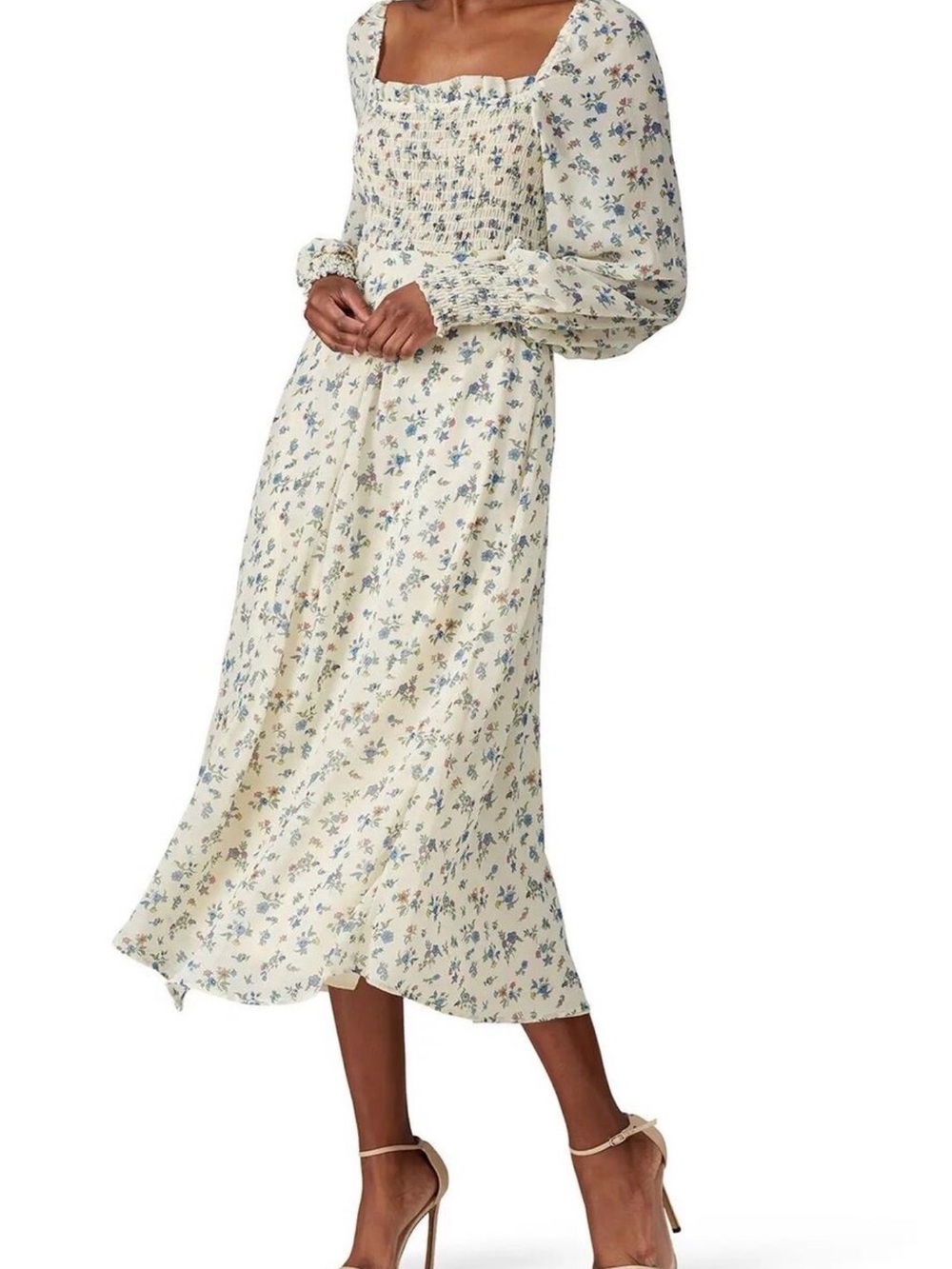 Sweet Baby Jamie Cream Floral Maxi Dress size small